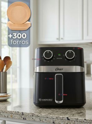 Oster® Freidora de Aire Manual, Recubrimiento Oster® DiamondForce, 4L Capacidad + 300 Forros