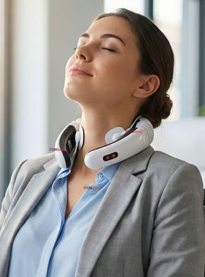 Imagen 1 del producto Masajeador Electro Estimulador Cervical Cuello Recargable 2 Electrodos