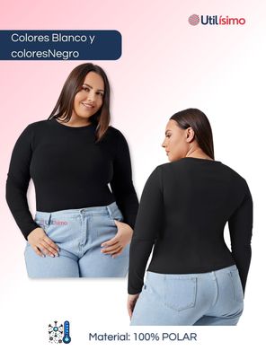 Imagen 2 del producto Pack 6 Camiseta Polar Manga Larga Primera Capa Mujer Blanco y Negro