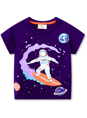 Polera Niño Algodon Manga Corta Jump Kids Astronauta