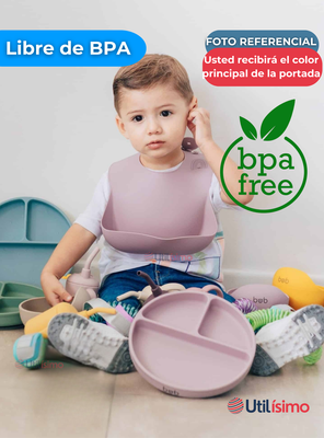 Imagen 2 del producto Set De Alimentación Bebé Silicona Con Vaso 11 Piezas Libre BPA Azul