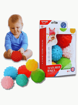 Set 6 Pelotas Sensoriales Para Bebes Estimulantes Colores Surtidos