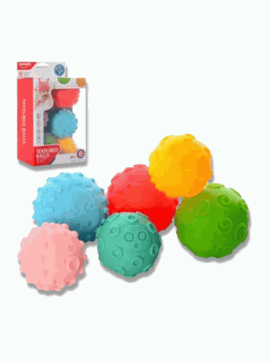 Imagen 2 del producto Set 6 Pelotas Sensoriales Para Bebes Estimulantes Colores Surtidos