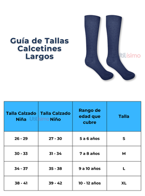 Imagen 2 del producto Pack 3 Calcetines Escolar Largo Azul Bambú Mas Clothing