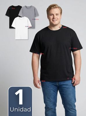 Camiseta Polera 100% Algodón Básica Lisa Elástica Hombre Colores Surtidos