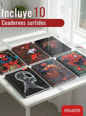 Imagen 2 del producto Pack 10 Cuadernos Universitarios SpiderMan 100 Hojas Proarte Diseños Surtidos