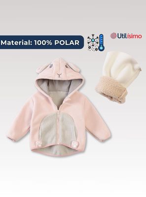 Imagen 2 del producto Chaqueta Polar Manga Larga Con Capucha Niña Rosado Jump Kids