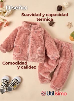 Imagen 2 del producto Conjunto Frizado Polar 2 Piezas Niña Rosado