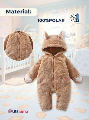 Imagen 2 del producto Enterito Con Capucha Polar Bebé Osito Marrón