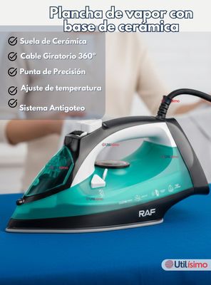 Imagen 2 del producto Plancha A Vapor con Base de Ceramica RAF 2200W de Potencia