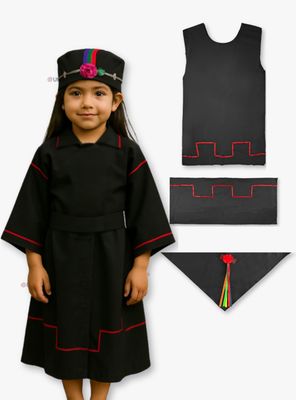 Traje Vestido Mapuche Niñas Vestimenta Típica Fiestas Patrias