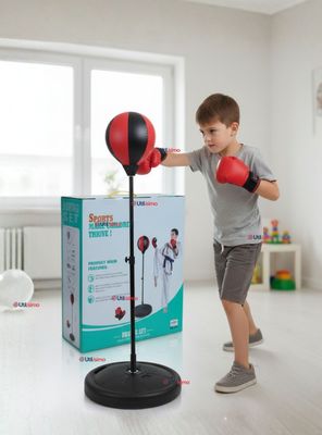 Set de Boxeo Punching Ball Altura Ajustable con Guantes y Bomba para Niños
