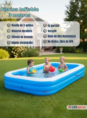 Imagen 2 del producto Piscina Inflable Rectangular 305x183x60cm Color Azul
