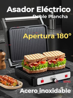 Imagen 2 del producto Plancha Parrillera Eléctrica 2000W Asadora Sandwichera Doble Cara Antiadherente