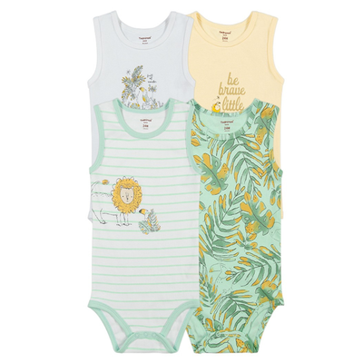 Pack de 4 Bodys Bebé Niño Tedmimak Sin Manga León