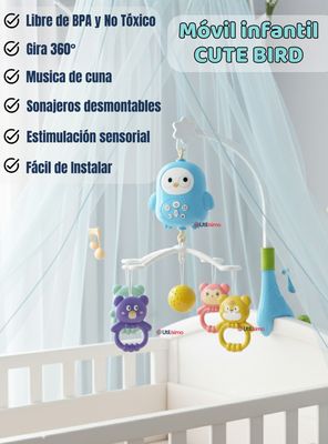 Imagen 2 del producto Móvil Sonajero Giratorio Musical para Bebé Niño Color Azul