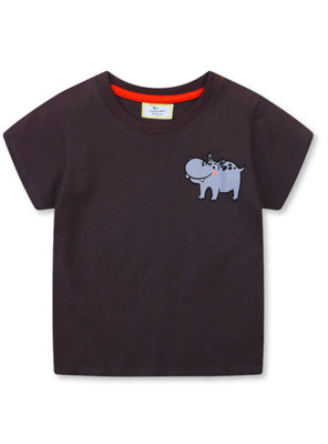 Polera Niño Algodón Manga Corta Jump Kids Hipopótamo Divertido