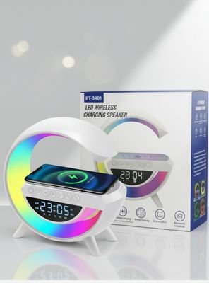 Lámpara Inteligente De Mesa Luces Bluetooth Cargador Reloj