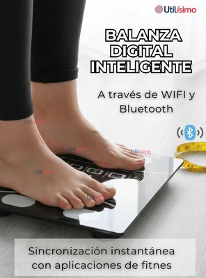 Imagen 2 del producto Balanza Pesa Digital Inteligente con App de Bluetooth Báscula Recargable