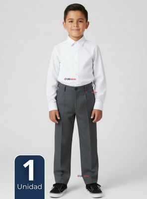Pantalón Escolar Colegio Clásico de Color Gris para Niños