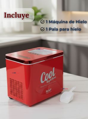 Imagen 2 del producto Máquina para hacer Hielo Portátil Eléctrica Hielera Hogar Premium Color Rojo 