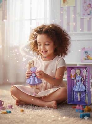 Set de Juego Muñeca Princesa Con Accesorio Espejo Y Peine para Niñas