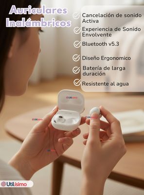 Imagen 2 del producto Audífonos Inalámbricos Bluetooth 5.3 Genérico Blanco