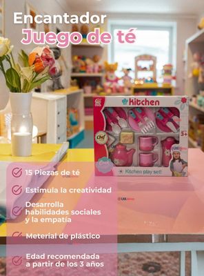 Imagen 2 del producto Juguete Juego De Té 15 Piezas para Niñas Beautiful flowers