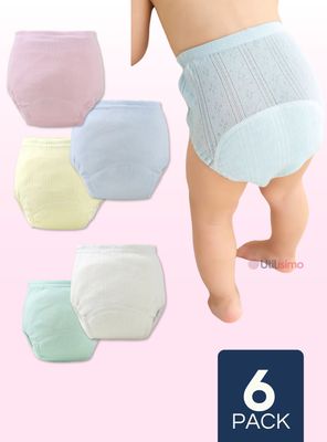 Imagen 1 del producto Pack 6 Calzón Pantys Niña Entrenamiento Algodón Cintura Elástica