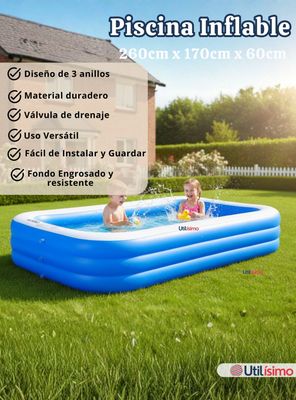 Imagen 2 del producto Piscina Inflable Rectangular 260x170x60 CM Color Azul