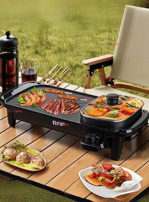 Imagen 1 del producto Plancha Parrillera Asador Eléctrico 2 en 1 Churrasquera