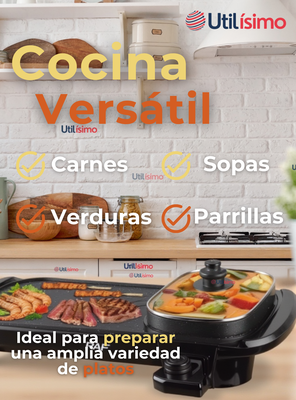 Imagen 2 del producto Plancha Parrillera Asador Eléctrico 2 en 1 Churrasquera