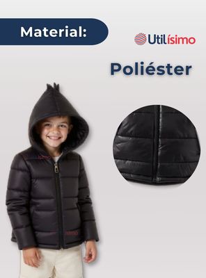 Imagen 2 del producto Parka Dinosaurio Con Capucha Niño Manga Larga Negro