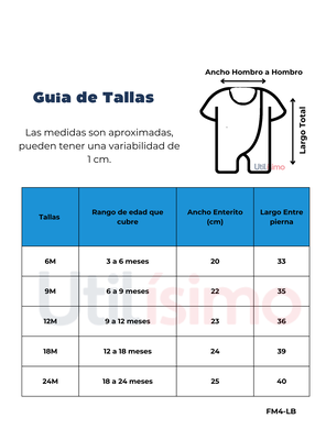 Imagen 2 del producto Enterito Corto 100% Algodón Bebé Niño 6 a 24 Meses Dinosaur Print