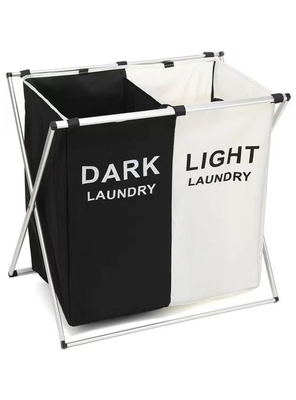 Imagen 1 del producto Canasto Ropa Doble Plegable Tela Diseño Práctico