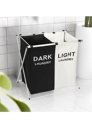 Imagen 2 del producto Canasto Ropa Doble Plegable Tela Diseño Práctico