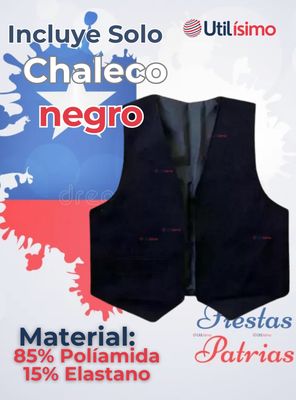 Imagen 2 del producto Chaleco Bolero Nortino Niño y Juvenil Fiestas Patrias Negro