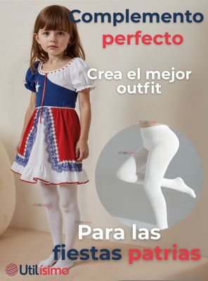 Imagen 2 del producto Pack 12 Ballerina Pantys Blancas Primera Capa Niña Fiestas Patrias
