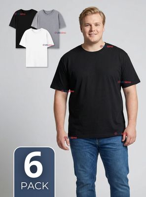 Pack 6 Camisetas Poleras 100% Algodón Básica Lisa Elástica para Hombre Colores Surtidos
