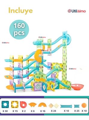 Imagen 2 del producto Pista Armable Bloques Magnético 3D de 160 Piezas para Niño o Niña