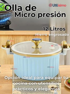 Imagen 2 del producto Olla de Micro Presión Antiadherente Capacidad 12 Litros Color Azul Claro