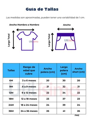 Imagen 2 del producto Set 2 Piezas Conjunto Polera y Short Tedmimak Verano 100% Algodón Chill Lión