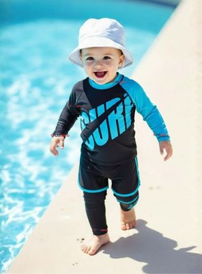 Imagen 1 del producto Traje de Baño Manga Larga Pantalón Largo Pantalón Corto 3 Piezas Corte Split Niño 3 a 11 años Black 