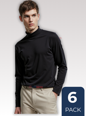 Imagen 1 del producto Pack 6 Camiseta Cuello Beatle Polar Manga Larga Juvenil  Colores Surtidos