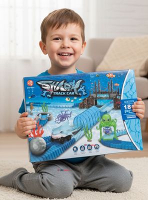 Pista Carreras de Auto para Niño Juguete Flexible Acuático 183 Piezas