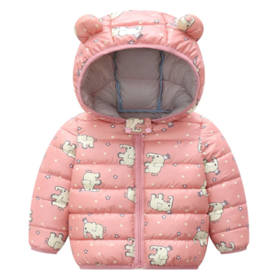 Parka Con Capucha Y Mangas Larga Niña Elefante Coral Claro Jump Kids