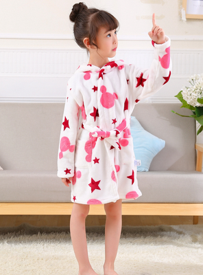 Bata de Baño Capucha y Bolsillos Niña Polar Estrellas