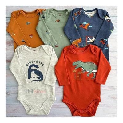 Imagen 2 del producto Pack 5 Bodys Tedmimak Niño Manga Larga 100% Algodón Surtidos