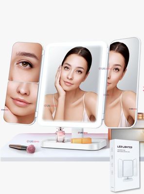 Imagen 1 del producto Espejo De Maquillaje Tri Plegable Luces LED Recargables