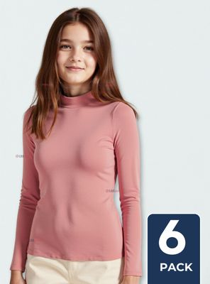 Pack 6 Camiseta Beatle Niña Juvenil Primera Capa Bambú Invierno Polera